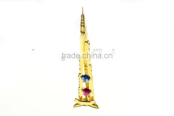 24K Gold Plated Dubai Tower Stand with Crystals from swarovski