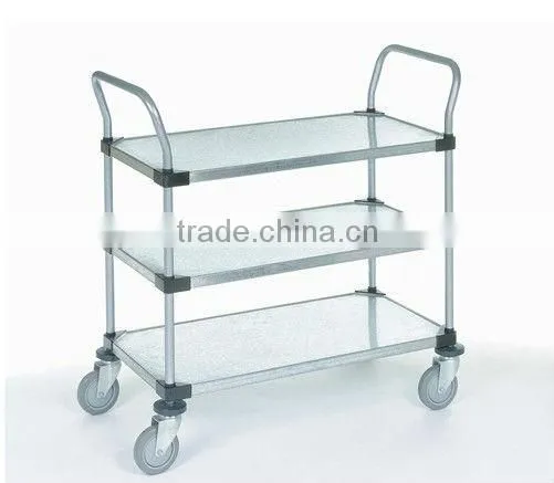 Three Shelf Galvanized Steel Utility Cart