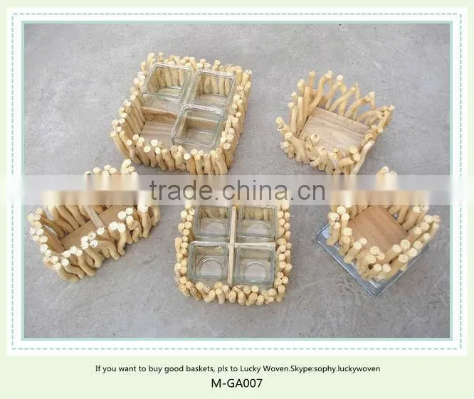 Wicker flowerpot for garden decoration & willow flower basket