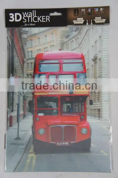 3D Wall Sticker Home Decor- Bus/Eiffel Tower/Building Design