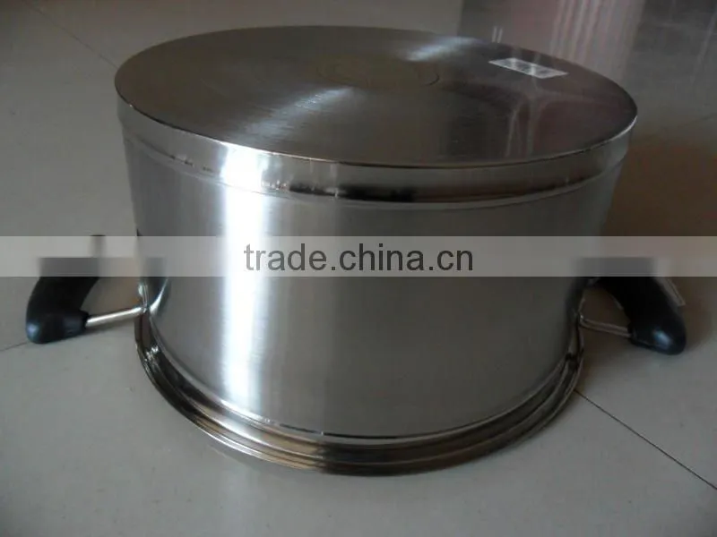 Stainless steel soup pot with right angle
