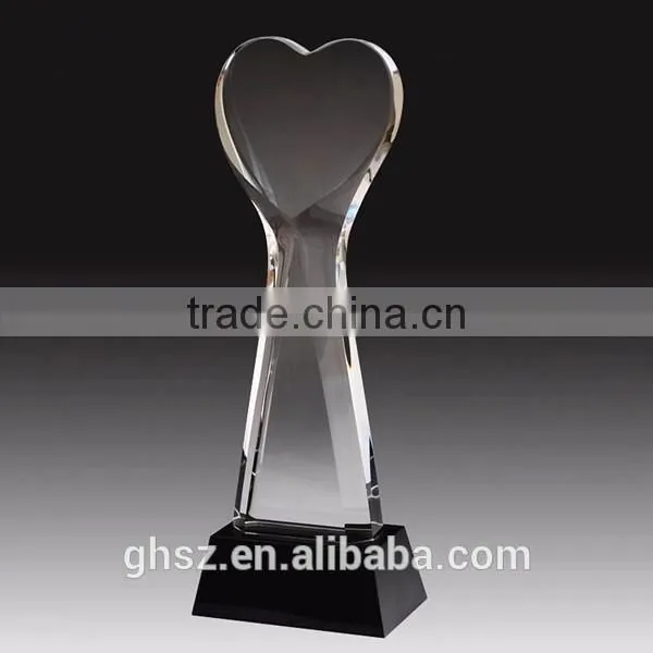 Custom craft gifts blank k9 heart crystal awards