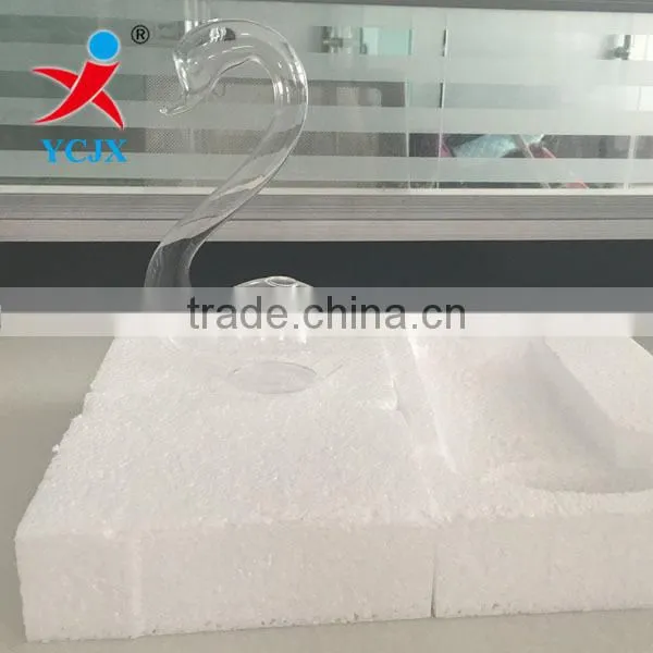 Wedding Decoration Gift Hand Blown Clear Glass Swan Vase