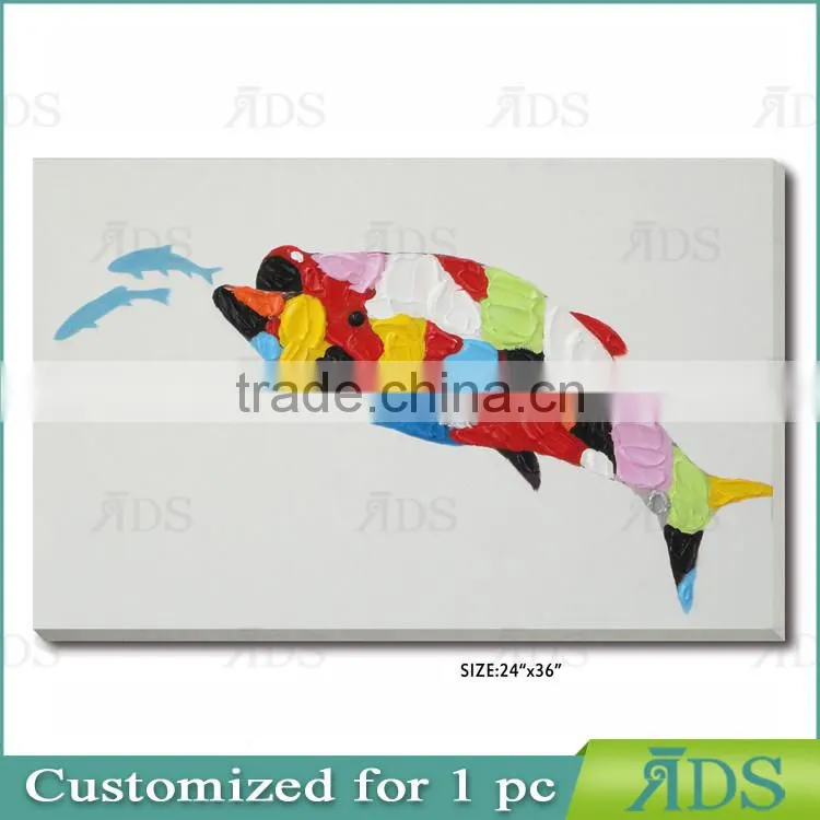 Handmade Contermporary Abstract Tropical Fish Painting