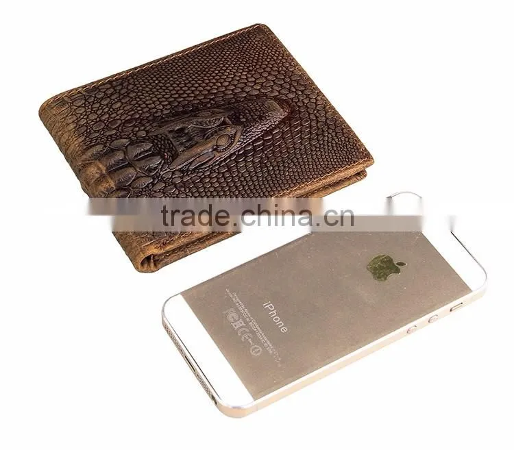 Crocodile Pattern Crazy Horse genuine leather wallet
