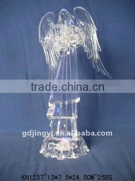 hot selling acrylic Christmas angels figurines with LED lighted