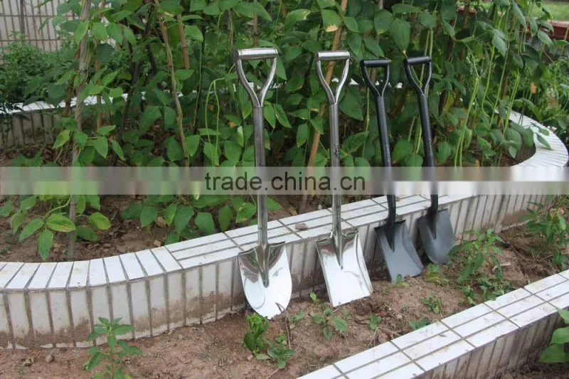 high quality stainless steel D shape garden hand snow shovel
