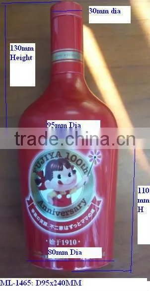 Wine Bottle Shaped Chocolate Tin, Bottle Shaped Box