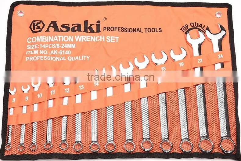 AK-6140 14pcs 8-24mm polish combination wrench set