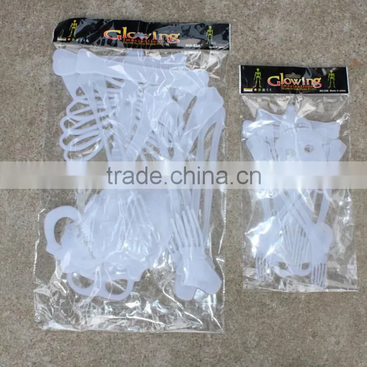 Halloween decorative glow plastic human skeleton