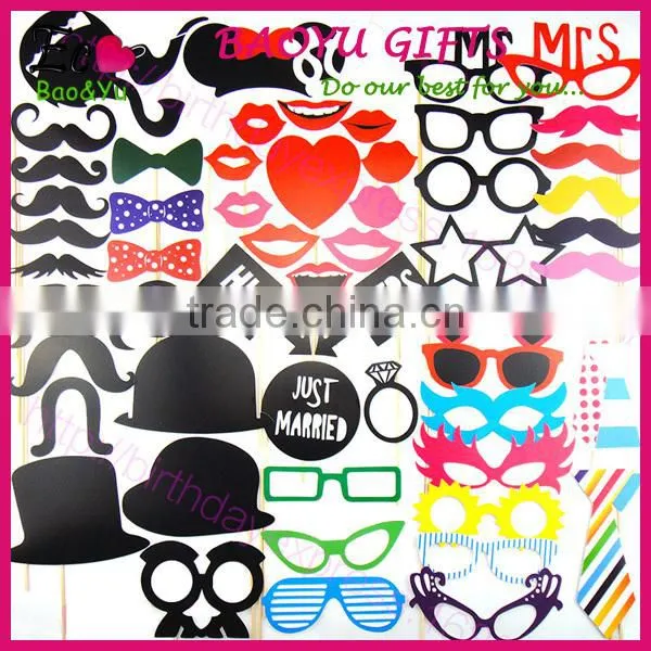 60Pcs/Set Fashion Funny Photo Booth Props Hat Mustache On A Stick Wedding Birthday Party Favor decoration