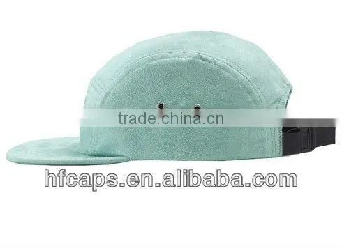Green flat custom blank suede 5 panel cap