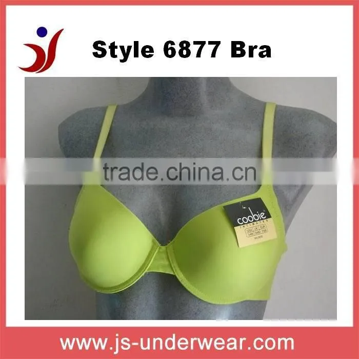 woman classic underwear everyday soft cup bra, ladies sexy nude color polyester elastical undear bra