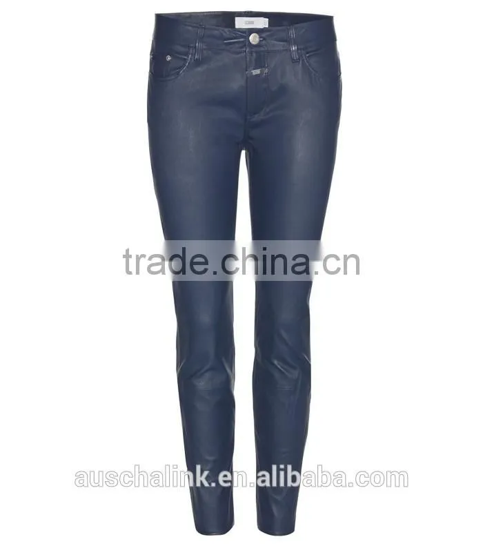 new arrival winter high quality female black skinny leather trousers