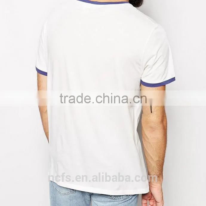 contrast trims tee shirt custom t shirts wave printing