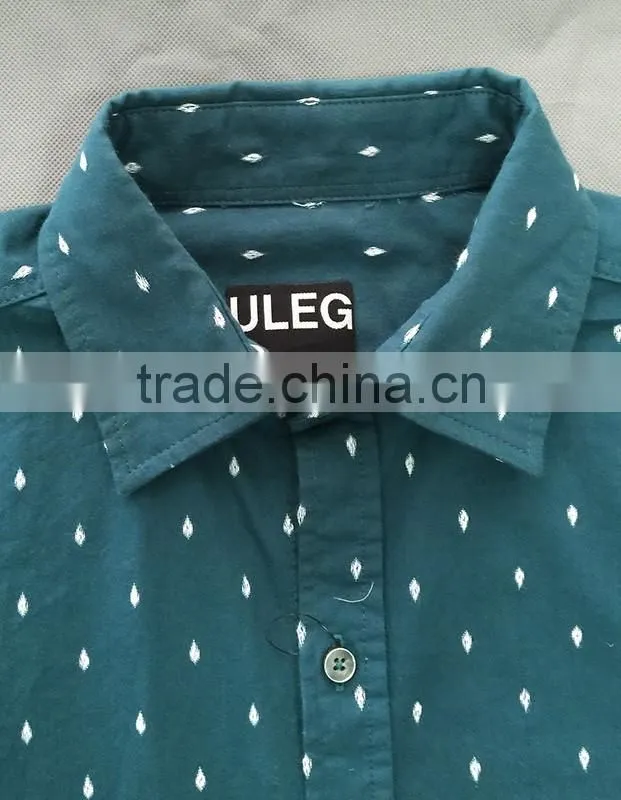 long sleeve shirt fashion dot casual man green shirts