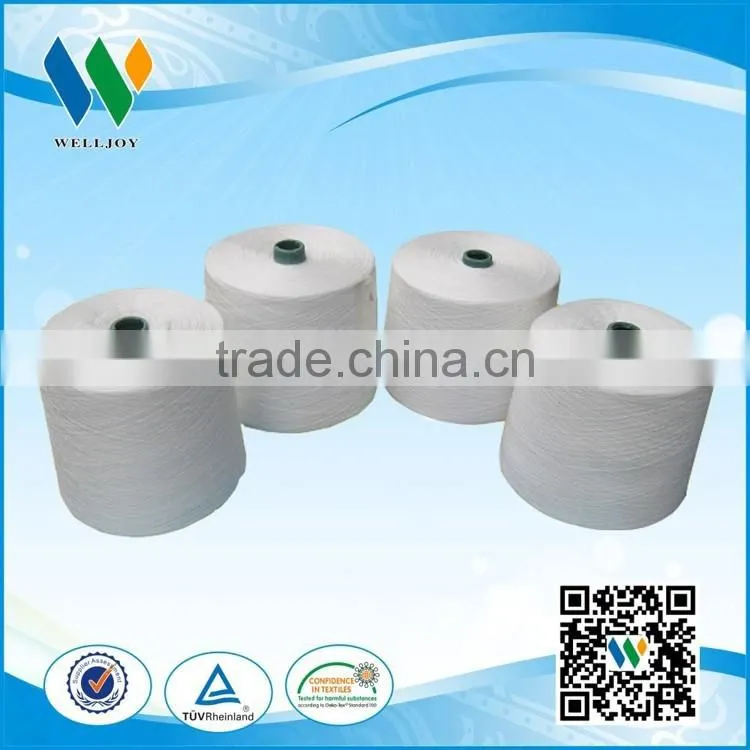 50S/3 small spool polyester sewing thread with raw white color