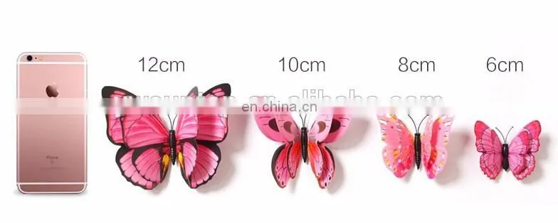 Wholesale High Quality 3D Double Butterfly PVC Wall Sticker Home Decoration