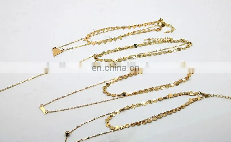 Fashion long chain necklaces thin chain choker necklace