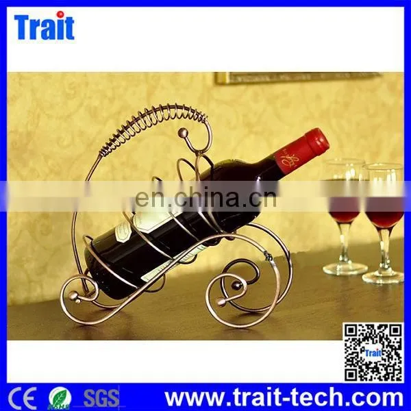 Artwork Fuuny Gold Bronze Cast Iron Tricycle Style Red Wine Rack Wine Holder