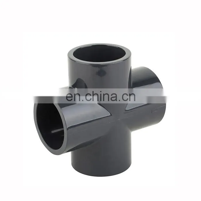 ASTM SCH80 gray color UPVC cross 6" for water supply
