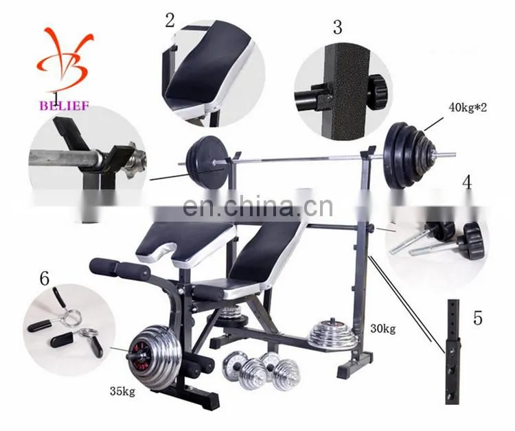 Adjustable Squat Rack With Weightlifting Bench Press