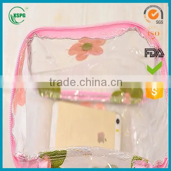 alibaba china supplier Clear PVC cosmetic bag packaging for skincare