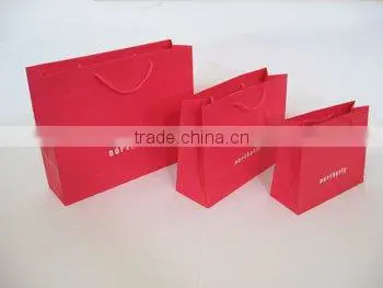 Shopping paper bag printing logo with flat twill handle