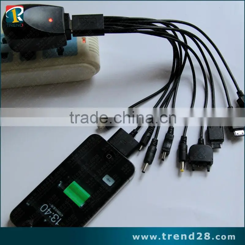 10in1 universal USB data charger cable for mobile phone multifunction 10 connector
