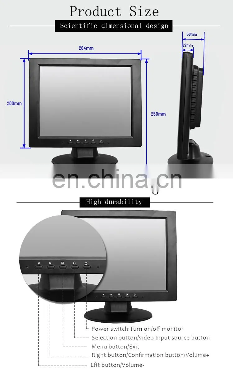 Industrial 10.4 inch Small VGA TFT Led PC computer Monitor