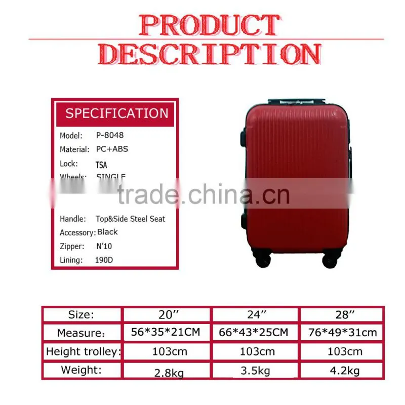 many colors spinner hardshell P-8048 luggage carry on