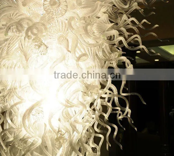 Blown Glass White Ball Chandelier