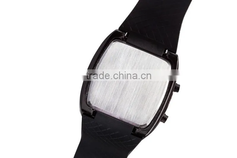 Flashing blue lights silicone flight military watches for men
