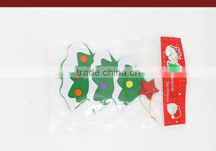 Green Color Felt Applique Non-woven Fabric Santa Claus On The Tree Xmas Decoration