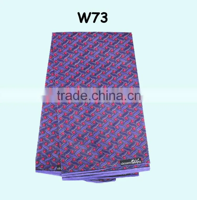fashionable african wax fabric in 100% cotton fabric for women's dress W73