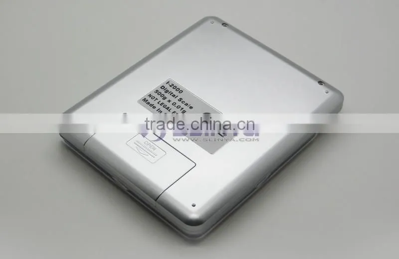 60 Second Auto Off 2000g 10cm x 10cm Square Metal Tray I2000 Kitchen Scale