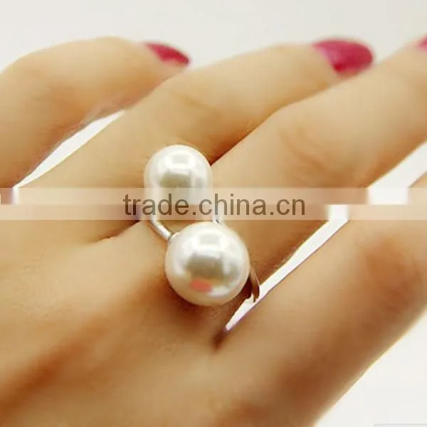 2015 Spring New Style Fashion Hot Selling Open Design Pearl Ring