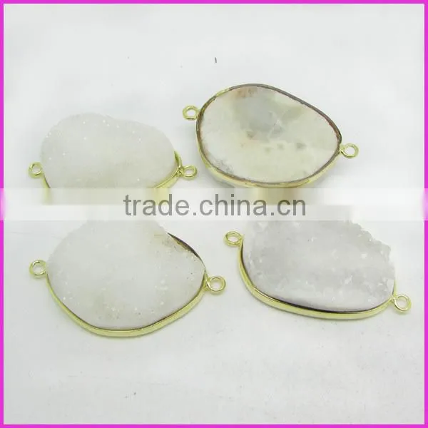 JFG0504 Wholesale crystal gemstone bezel square connectors