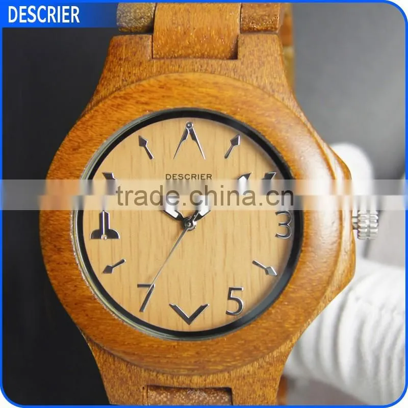 2016 new Bamboo Wooden Watch with Japan movement custom dial wood watch