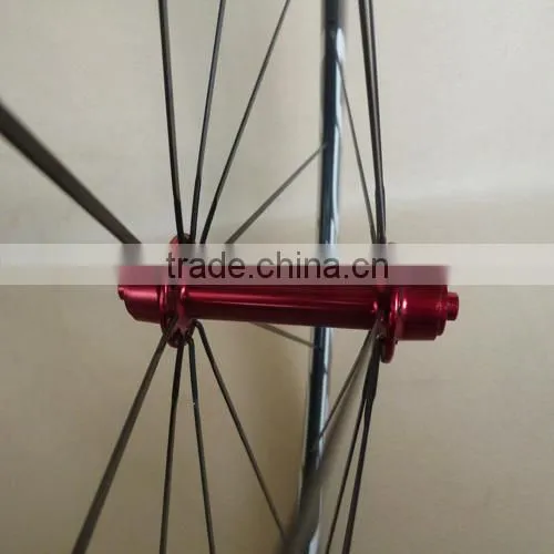 UDELSA U50 chinese carbon tubular wheels for road bike super light weight red hubs