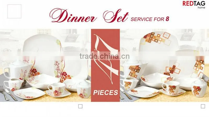 china wholesale latest dress designs47 pcs decal porcelain dinnerware set