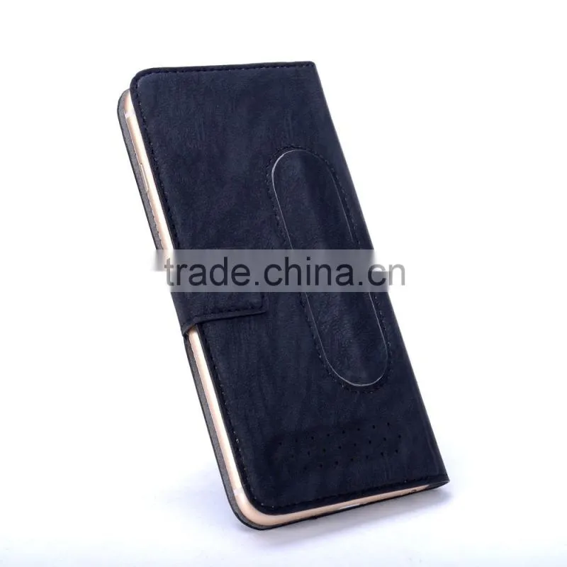 Durable Mobile Phone Leather Universal Case with Big View Window