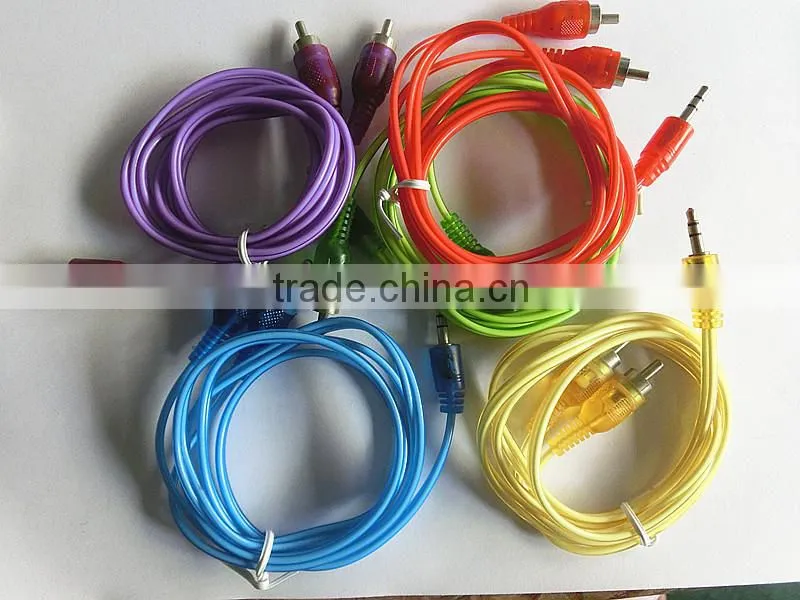 Hign quality reansparent DC 3.5 to 2 RCA cable