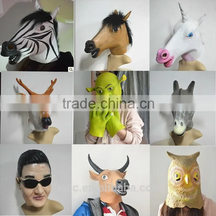 Adults Shrek Fancy Dress Costume Latex Mask with Gloves