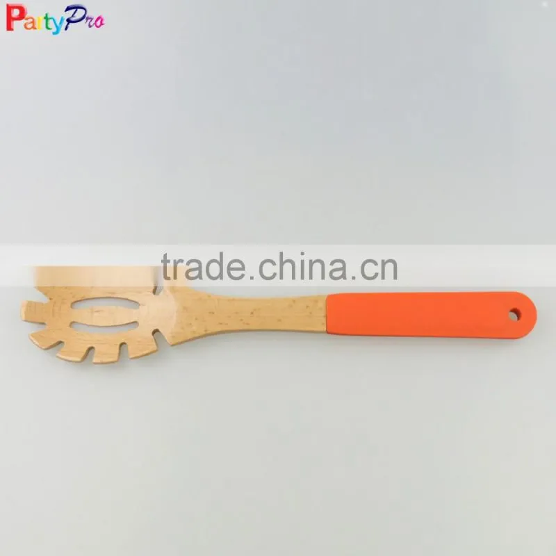 2016 new colorful Bamboo kitchen utensils with silicone handles