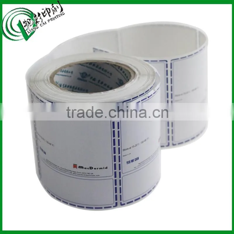 white writing paper label emboss printing roll sticker