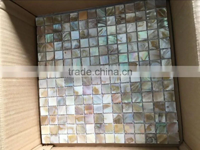 Square pattern Chinese freshwater shell mosaic tile,bathroom wall tile