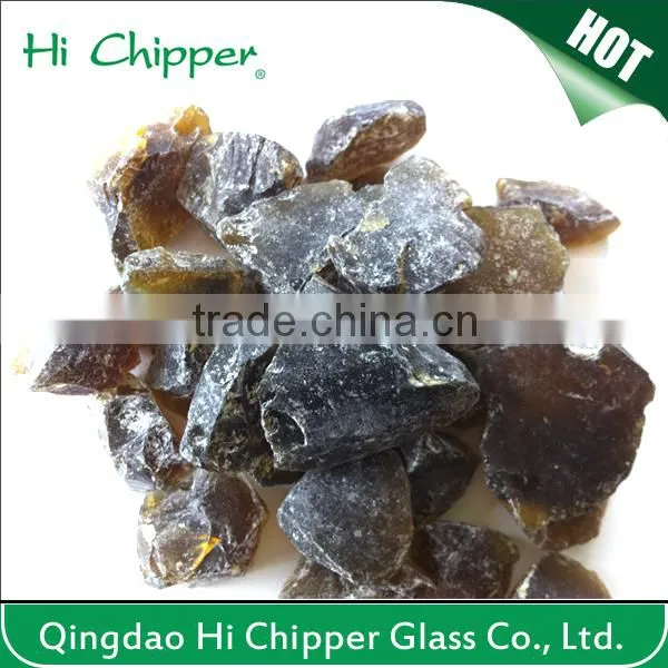 Blue colored faced diamond shape fire pit glass gem stone