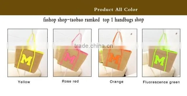 2015 New Fashion Linen Handbag Single Shoulder Bag Lady Canvas Handbag