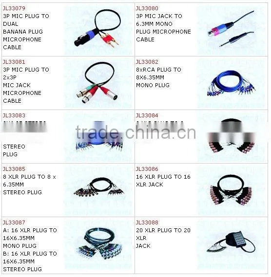 Cannon cables 16 XLR PLUG to 16X 6.35mm MONO PLUG